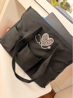 Nurse Student Tote Bag with Stethoscope Heart Design