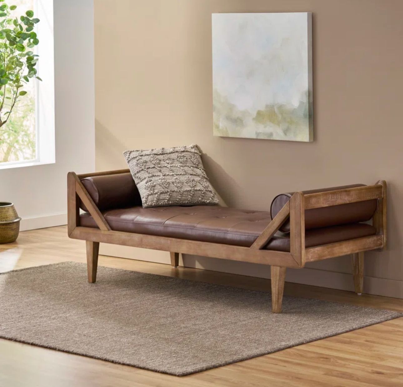 Daucourt Faux Leather Chaise Lounge From WAYFAIR
