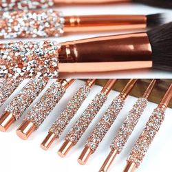 Red/Gold Crystal Glitter Makeup Brushes + 2 FREE GIFTS!