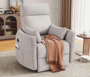 Brand new LACOO Light Gray Rocking Swivel Recliner Chair with Massage & Heat Function