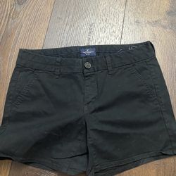 Womans Black Stretch MIDI Shorts By American Eagle Size 6 #15