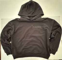 NWOT  Unbranded  Oversized Hoodie  Kaizen Printed  Black  Men  Size XL