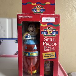 Vintage 1995 Disney Mickey Mouse Spill-Proof Bubble Rocket Tootsietoy New