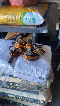 Orange and Black Ratchet Tie-Down Straps