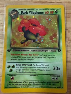 Dark Vileplume Pokémon Card Team Rocket 1st Edition Holo