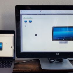 HP 20" HD Monitor + MacBook/iPhone USB-C Ready Cable