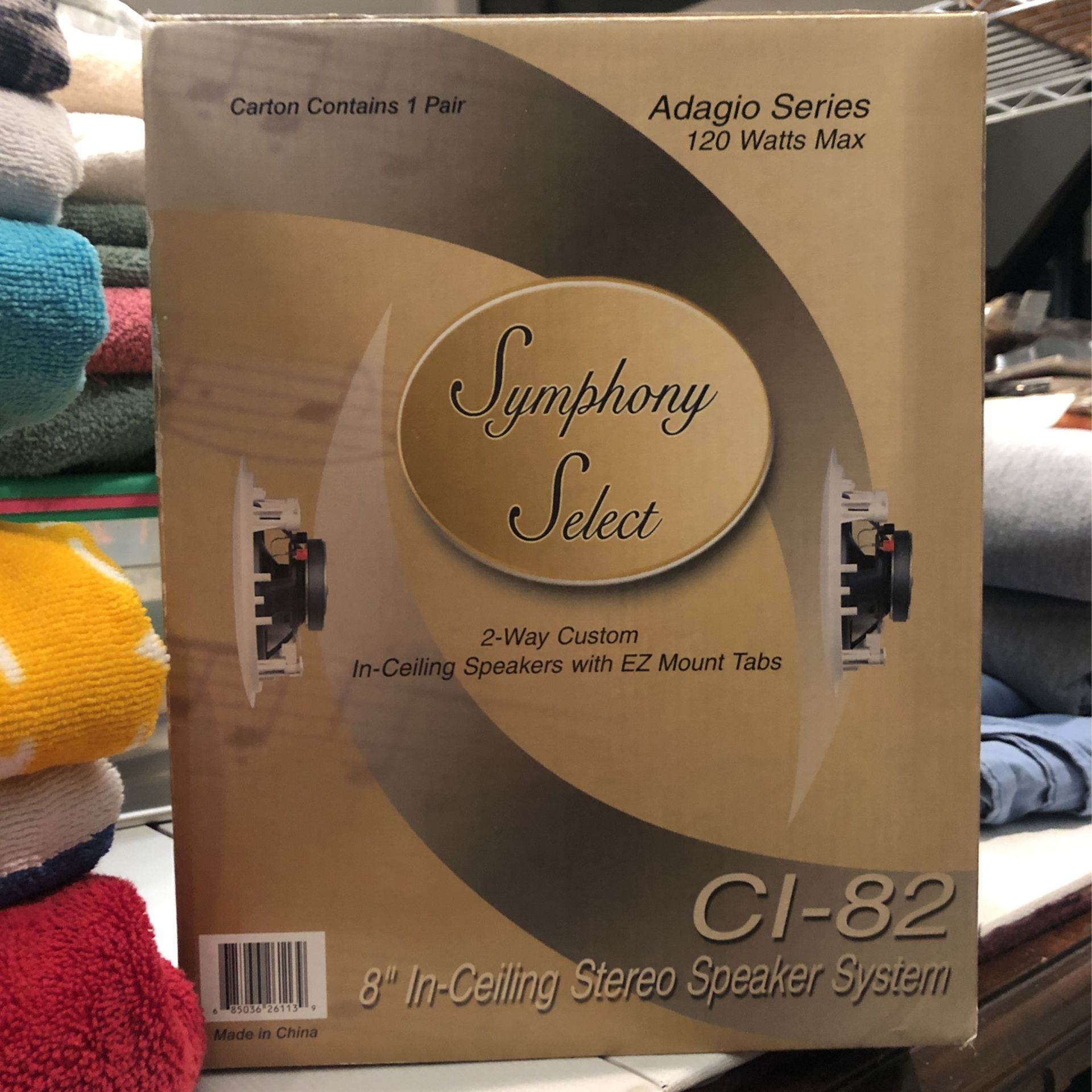 8” C1 82 Stereo In ceiling Speakers Symphony Select