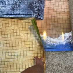 Tidyboss DND Starter Set | 3 X Double Sides 24x 36 Game Grid Mat | 6 Terrains Includes Dry Erase Markers, Eraser,and Clips 