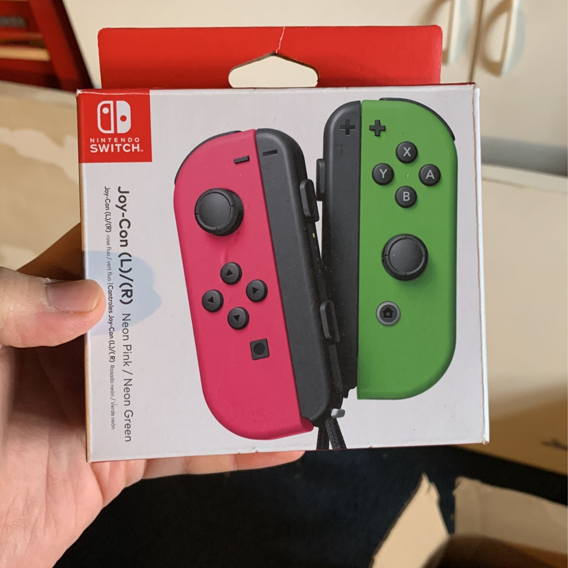 Green Pink Neon Joycons BOX ONLY