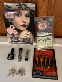 Halloween ear rings, make up & more