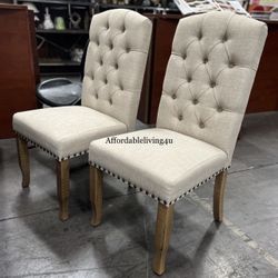 Beige Dining Chairs Set Of 2 Brand New In Box 