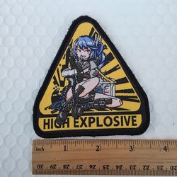 Girls' Frontline embroidered tactical K11 military morale patch "HIGH EXPLOSIVE" anime   ‐ Velcro Backing