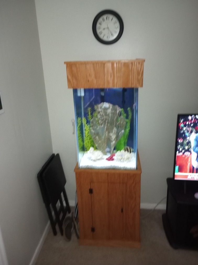 50 Gallon Tall Fish Tank With Custom Cabinet