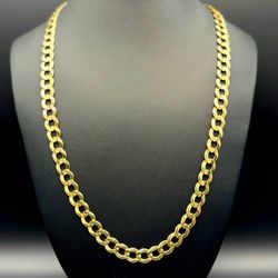 10k solid yellow gold 28” curb chain necklace 50.2 grams 10mm