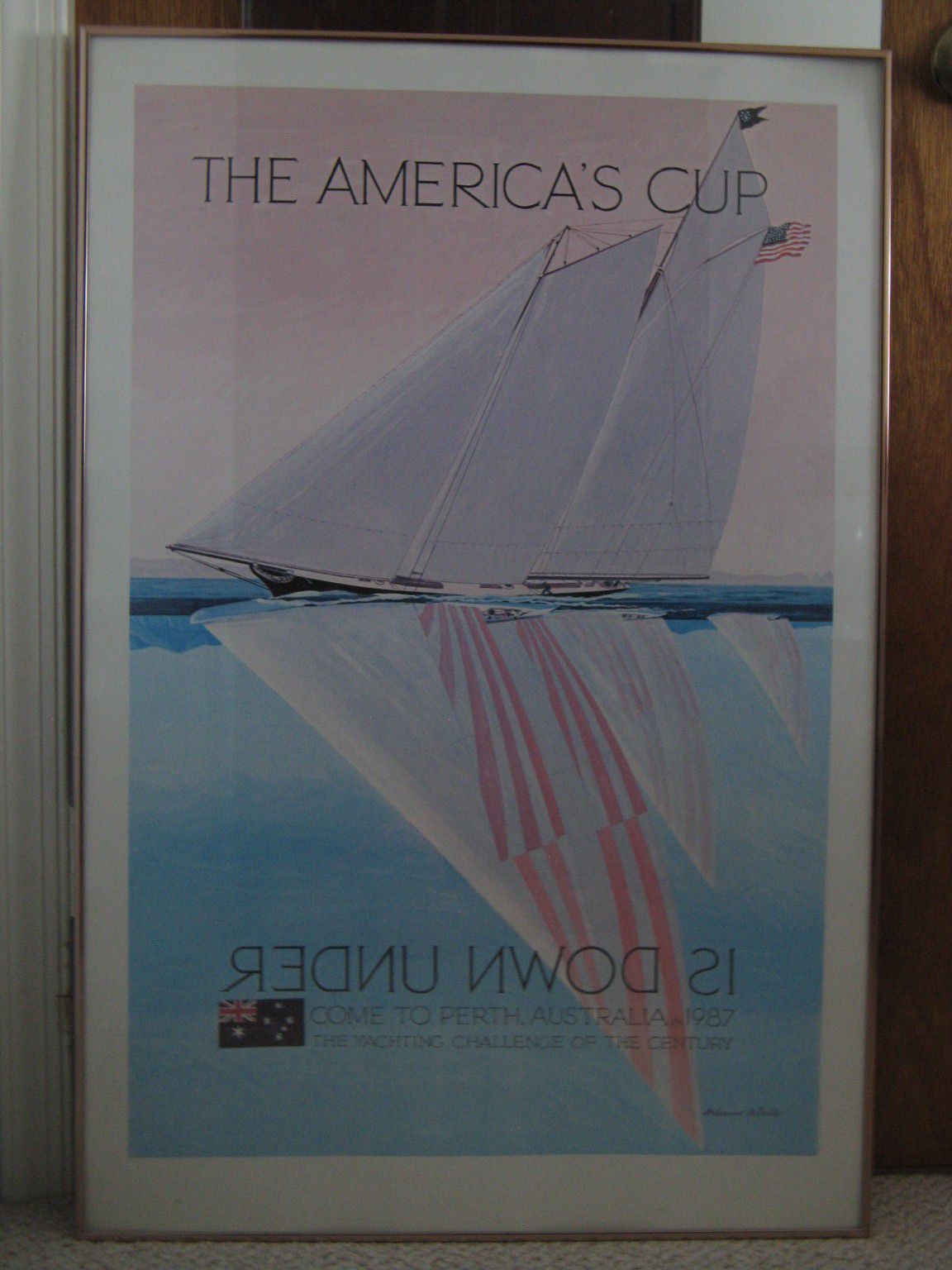 The America's Cup Is Down Under framed poster