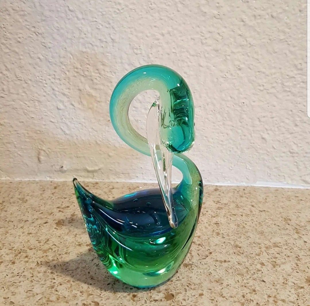 crystal swan made in italy