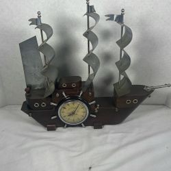 Nautical United Clipper Sailing Ship Clock Parts Or Repair Clock Works