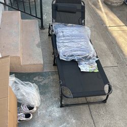Folding Camping Cot & FoldingChaise Lounge Chair