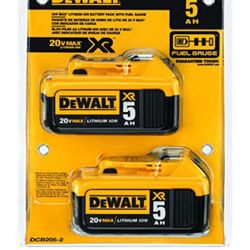 DEWALT 20V MAX XR 5.0AH 2 Pack Batteries