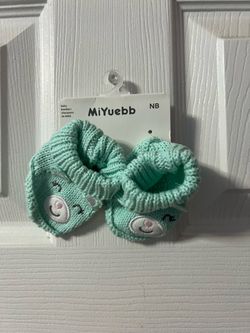 MiYuebb Newborn  Baby Bear Mint Booties