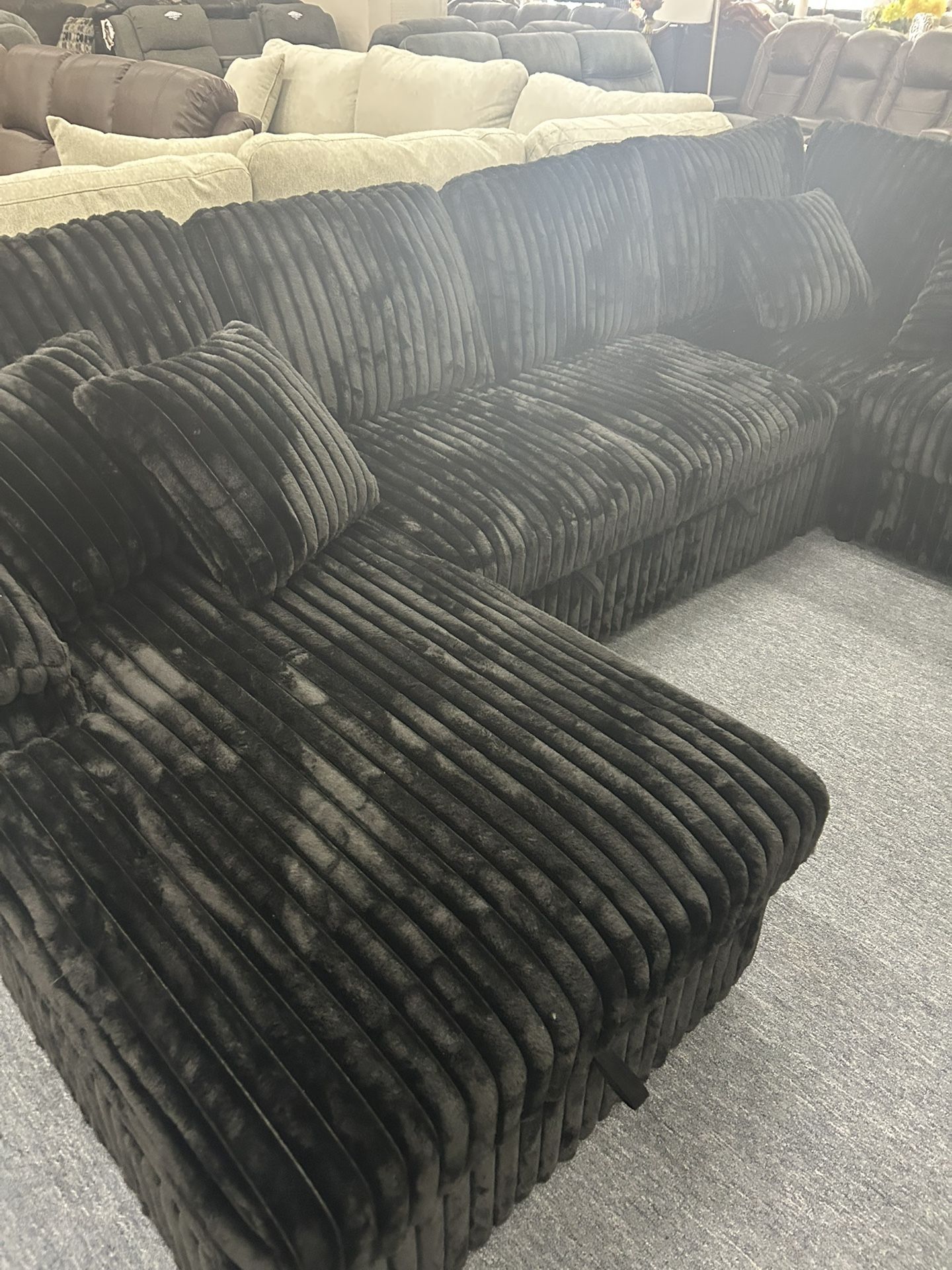 No Credit Needed On All Custom Corduroy Sectionals with Sleeper 
