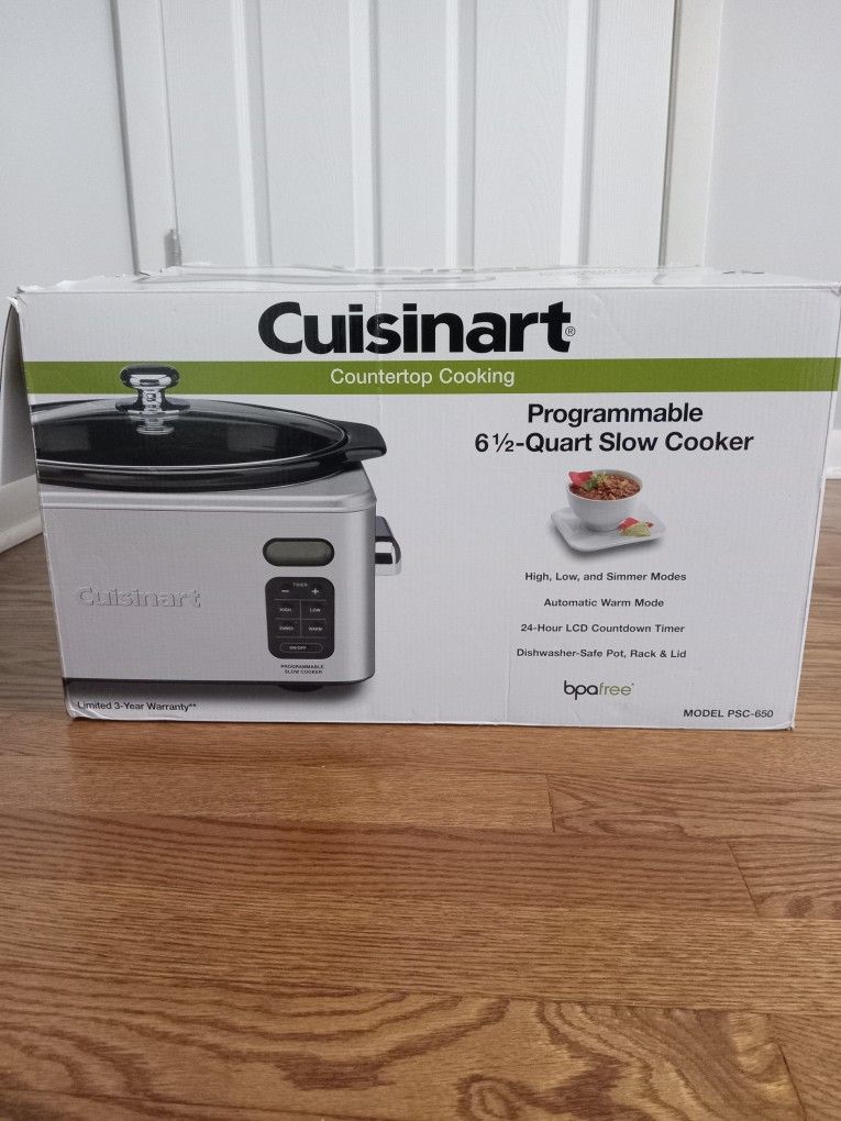 Cuisinart PSC-650 Stainless Steel 6-1/2-Quart Programmable Slow Cooker (Silver)