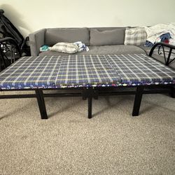 Foldable Bed With Metal Frame And Mattress 