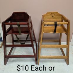 Restaurant Style Wooden High Chairs 