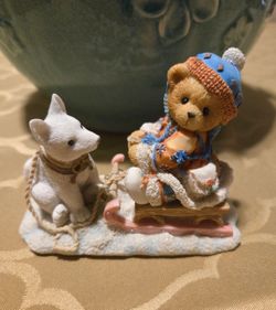 Vintage Enesco Cherished Teddies Erica "Friends are always pulling for you" Collectible Figurine.