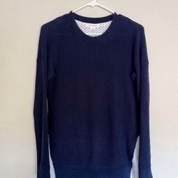 Treasure & Bond Layered Shirttail Sweater Tunic Top Women's Size XS Navy