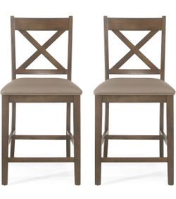 Wooden counter chairs.