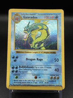 Gyarados - Base Set (Shadowless) (BSS) Damaged Condition Pokemon Card