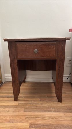 Wood Nightstand with Drawer