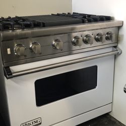 Viking 36”Wide Dual Fuel Range Stove With Charbroil Grill 