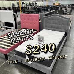 Twin Size Bed Frame With Mattress Included