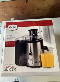 Parini Cookware Multi- Speed Power Juicer New In Box Stainless Steel