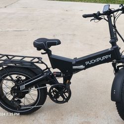 PUCKIPUPPY Electric Bike, Folding Bike, 750W 48V 20Ah 20MPH, Removable Battery, Fat Tire