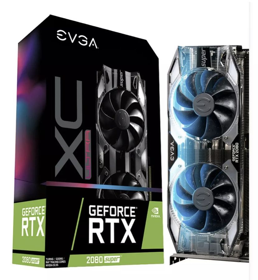 EVGA GeForce RTX 2080 SUPER XC ULTRA GAMING Video Card x 8GB GDDR6 RGB LED PCI E