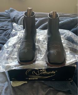 Black leather boots