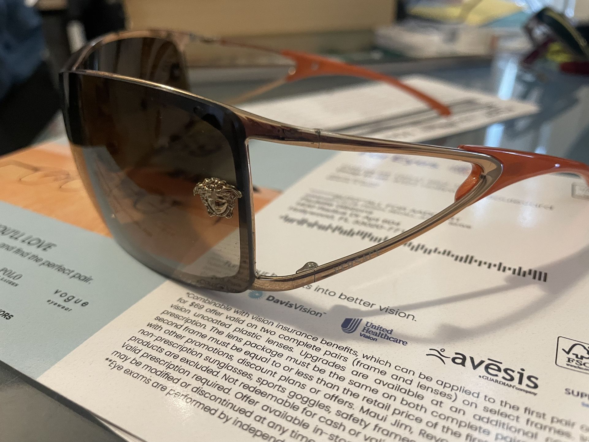 Versace sunglasses Mod 2048 1052/13 VERSACE Mod.2048 Vintage Oversized Designer Shield  main image 2