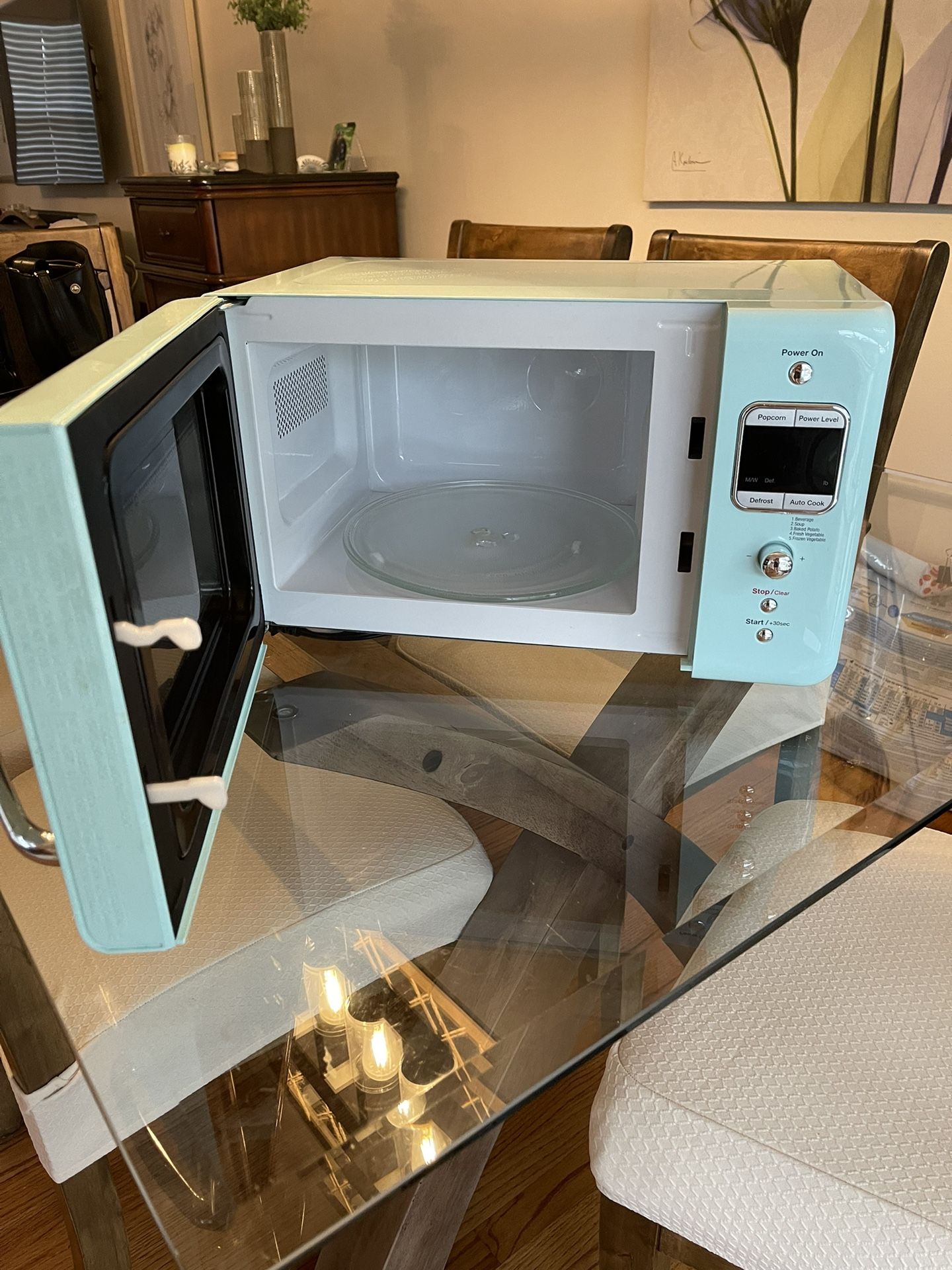 Daewoo Retro 0.7-cu ft 700-Watt Countertop Microwave (Mint Green)