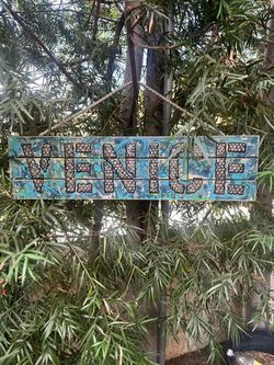 Hand Painted Venice Wood Sign