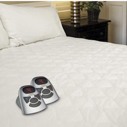 Biddeford Blankets 6 Ounce Quilted Electric Heated Mattress Pad with Digital Controller, Queen, White