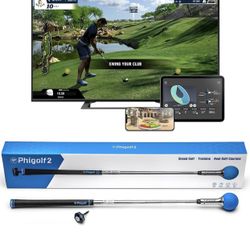 PHIGOLF Phigolf2 Golf Simulator with Swing Stick for Indoor & Outdoor Use, Golf Swing Trainer 