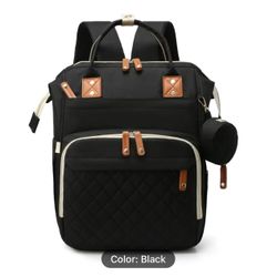 Large Capacity Diaper Bag Black Portable Mom Storage Backpack Milk Bottle Diaper Multi Compartment Maternal Bag Christmas, Halloween, Thank