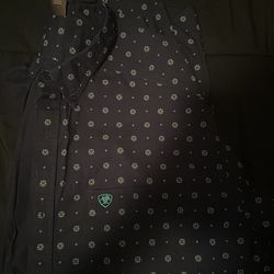 Ariat blue button up long sleeve