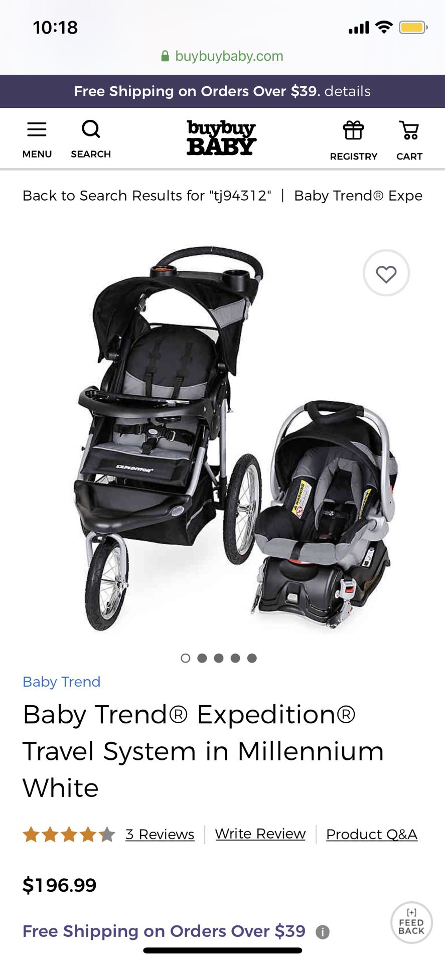 New Baby Trend Travel System