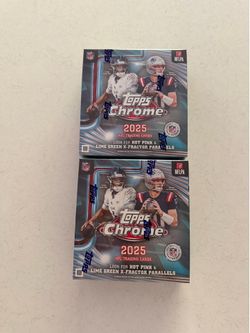 Topps Chrome 2025 NFL Football Mega Box Trading Cards - Lot of 2 SEALED