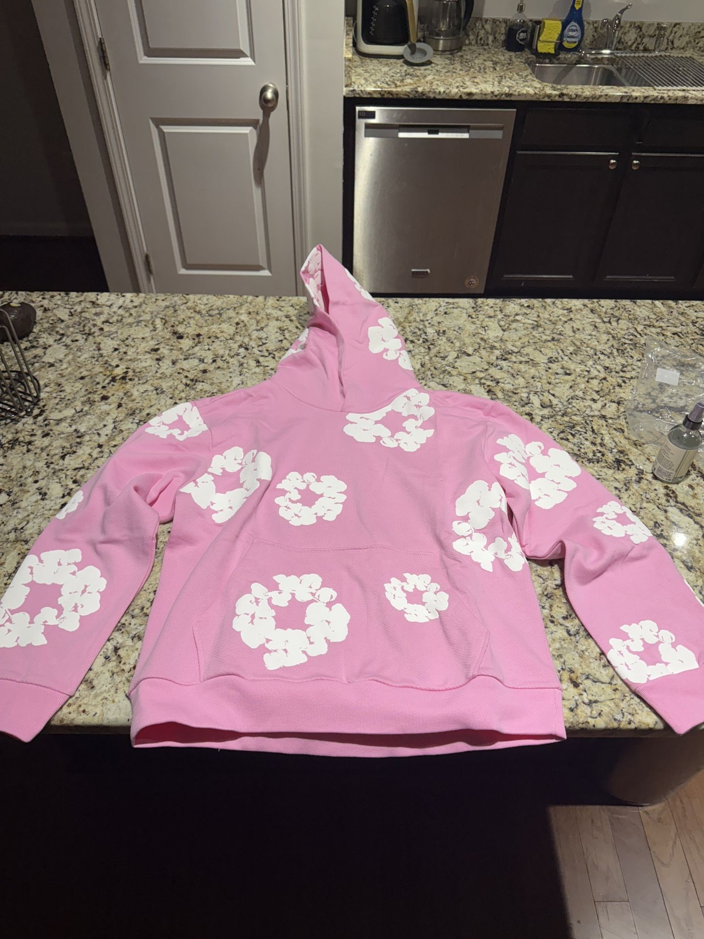 Pink Denim Tears Hoodie Size medium