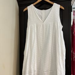 Sun Dress White With Shorts Underneath 